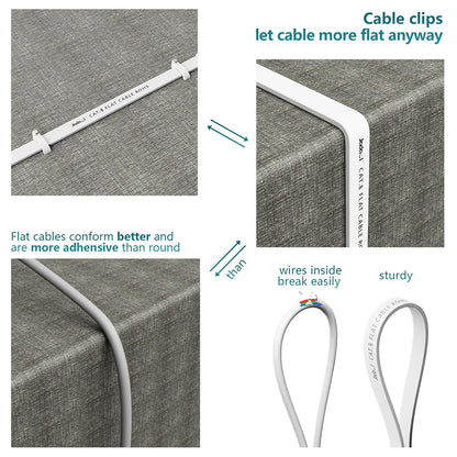 Cat 7 Ethernet Cable 25 Ft Shielded - Solid Flat Internet Network Computer Patch Cord, Faster than Cat5E/Cat5/Cat6 Network, Slim Cat7 High Speed LAN Wire with Rj45 Connectors for Router, Modem – White