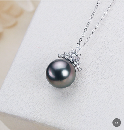 Genuine Cultured Tahitian Pearl Necklace | S925 Sterling Silver | 44cm | Luxe Aura Gold
