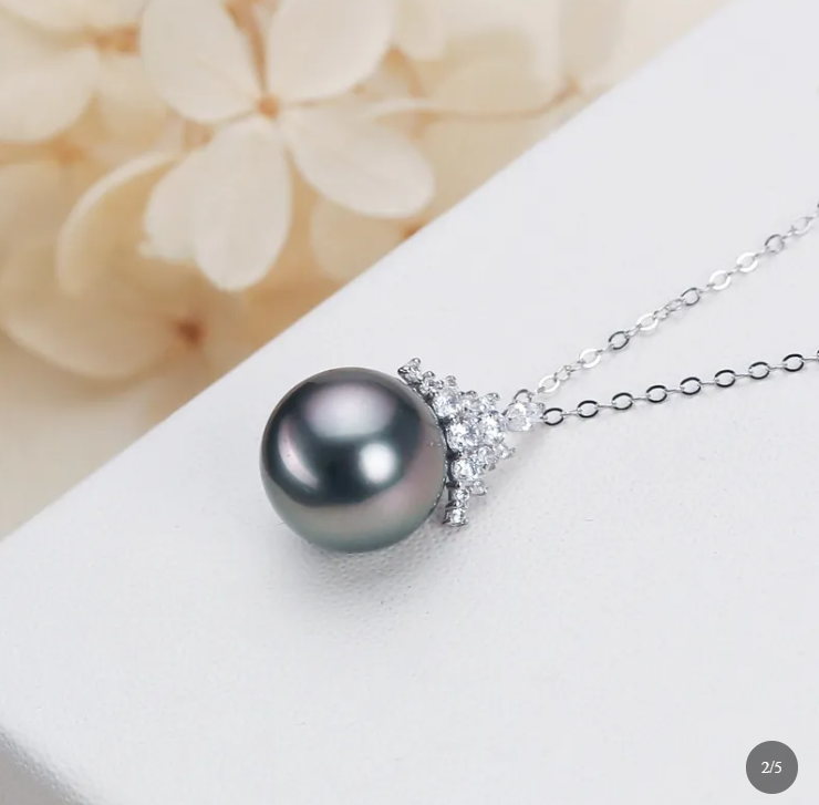 Genuine Cultured Tahitian Pearl Necklace | S925 Sterling Silver | 44cm | Luxe Aura Gold