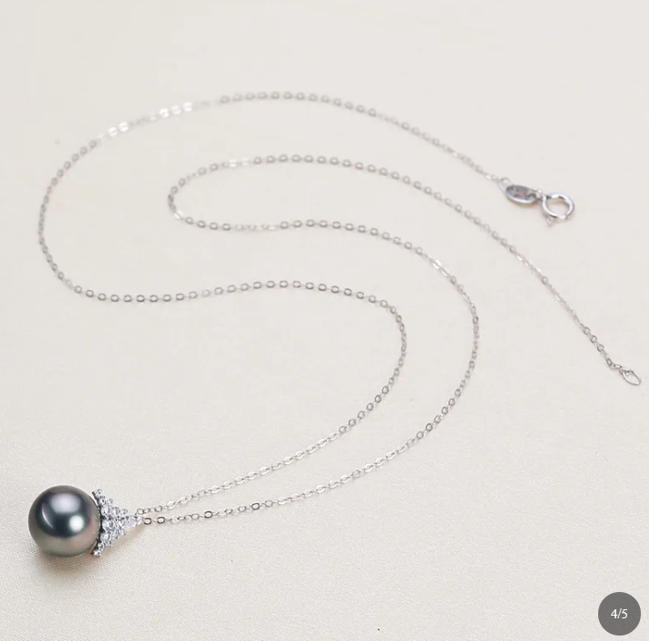 Genuine Cultured Tahitian Pearl Necklace | S925 Sterling Silver | 44cm | Luxe Aura Gold