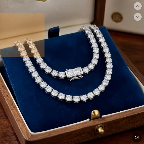 925 Sterling Silver Elegant Double-Strand CZ Necklace with Central Pendant in White Gold